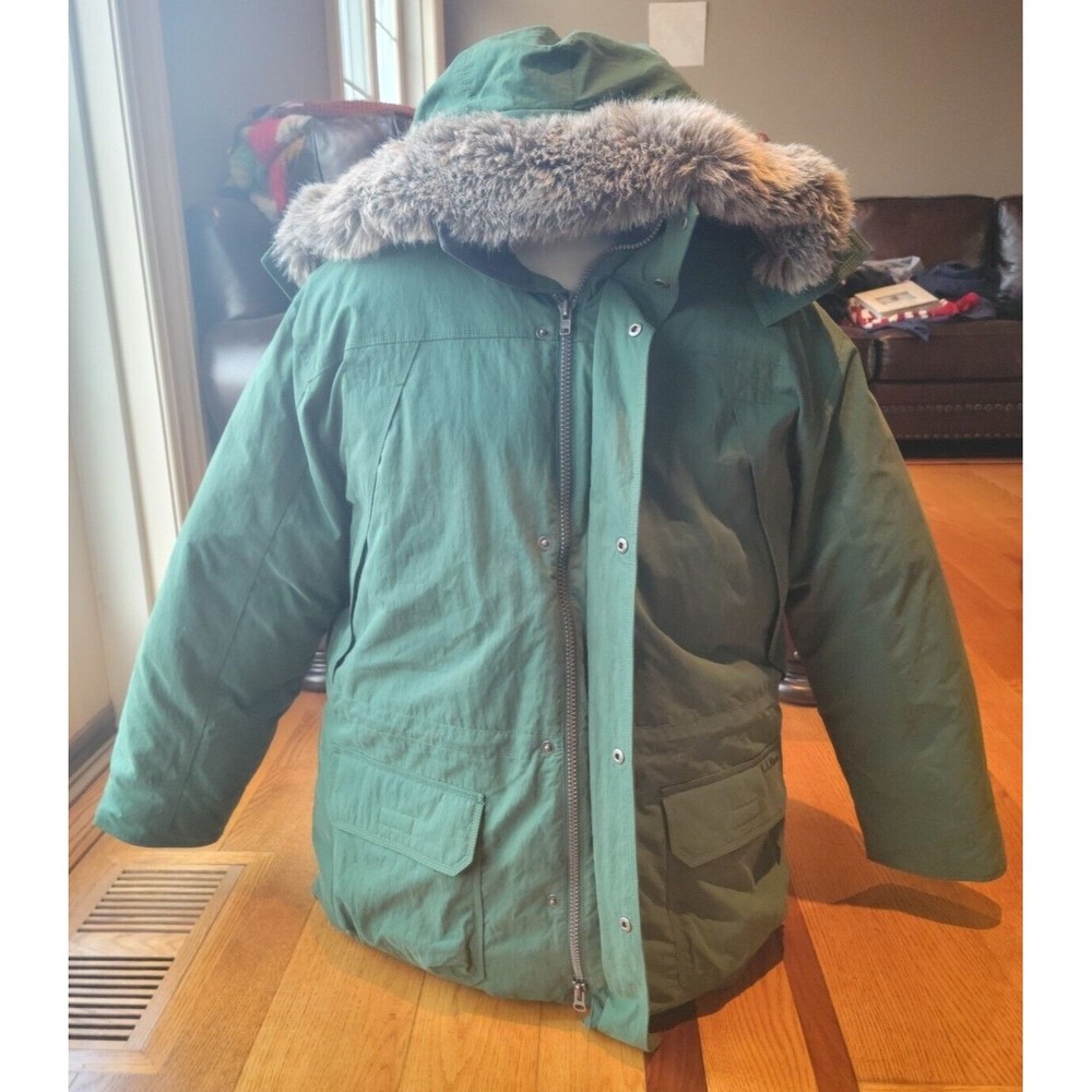 LL Bean Baxter State Parka Mens Green Goose Down Winter Jacket Coat SIZE XL